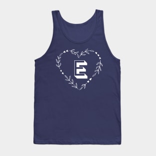 Letter E Wreath Monogram Tank Top